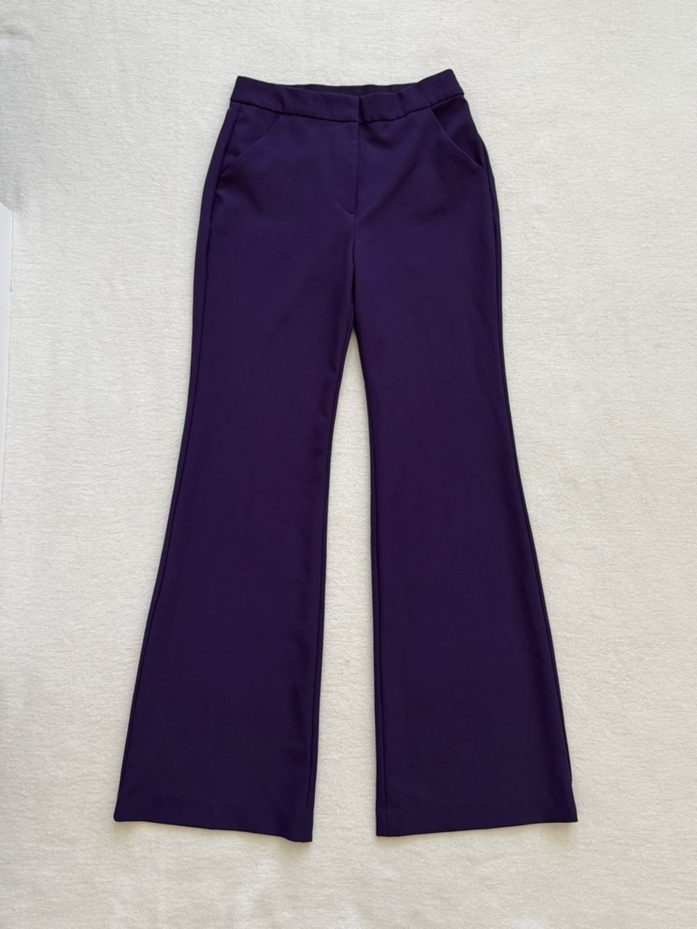Express Editor Purple High Rise Trouser Pants Size 6 Long
